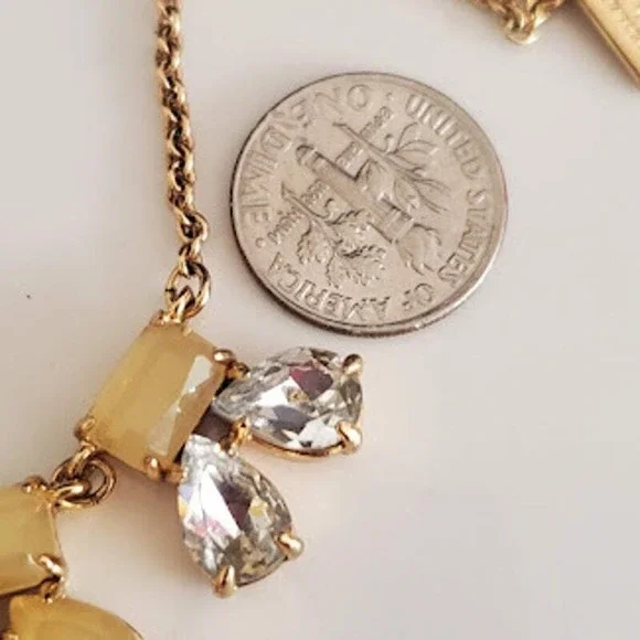 Kate Spade Secret Garden Necklace Butterscotch and Clear Colored Stones - Picture 3 of 7